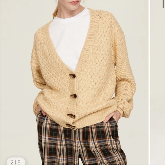 Pamela Love Beige Tan Soft Cable Knit Cardigan Rent the Runway XS - Picture 2 of 10